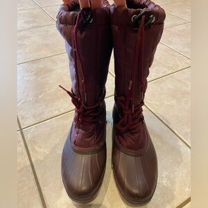 Sorel Insulated Waterproof Warm Winter Burgundy Laced Boots Size 12